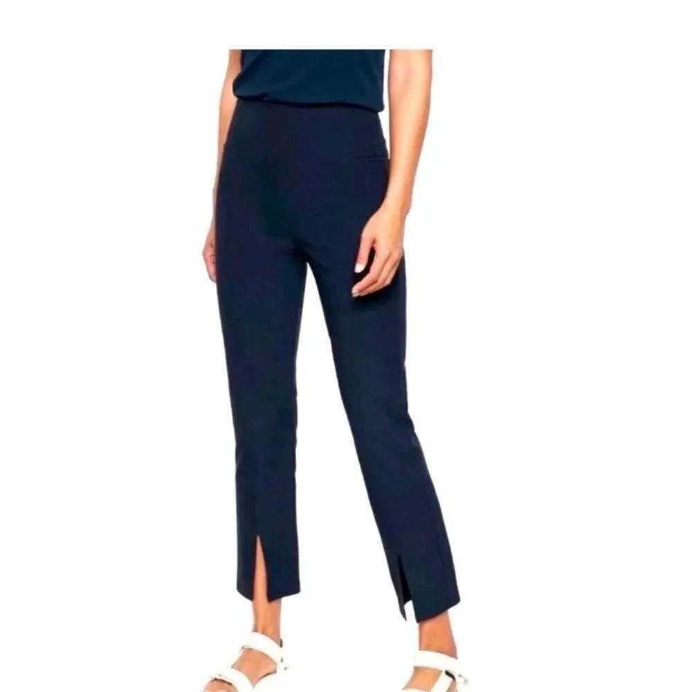 Athleta Black Wander Slim Pants Slit Ankle Stretch Size 4
